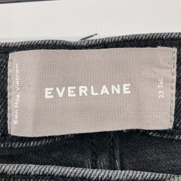 Everlane Washed Black High Rise Zip Raw Hem Pockets Skinny Tall Denim Jean Pants - Picture 2 of 8